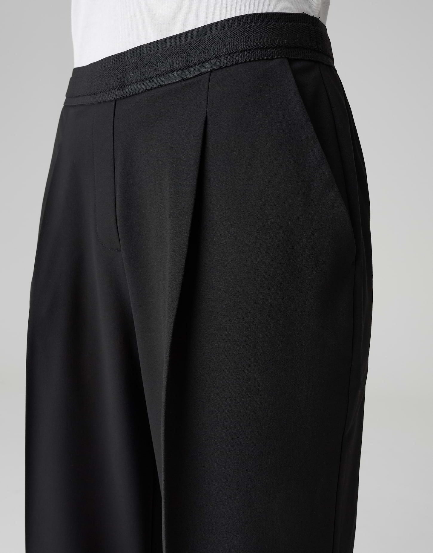 OPUS Bundfaltenhose MAROU CITY mit Komfortbund High Rise, Long, Mélange-Effekt