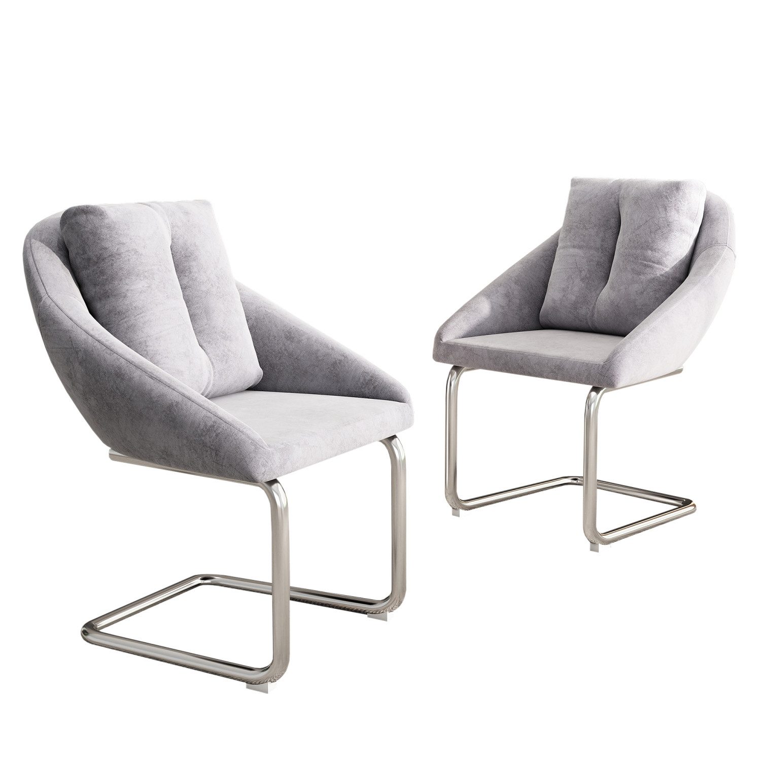 Flieks Freischwinger (Set, 2 St), 2er Set Esszimmerstühle mit Rückenkissen günstig online kaufen