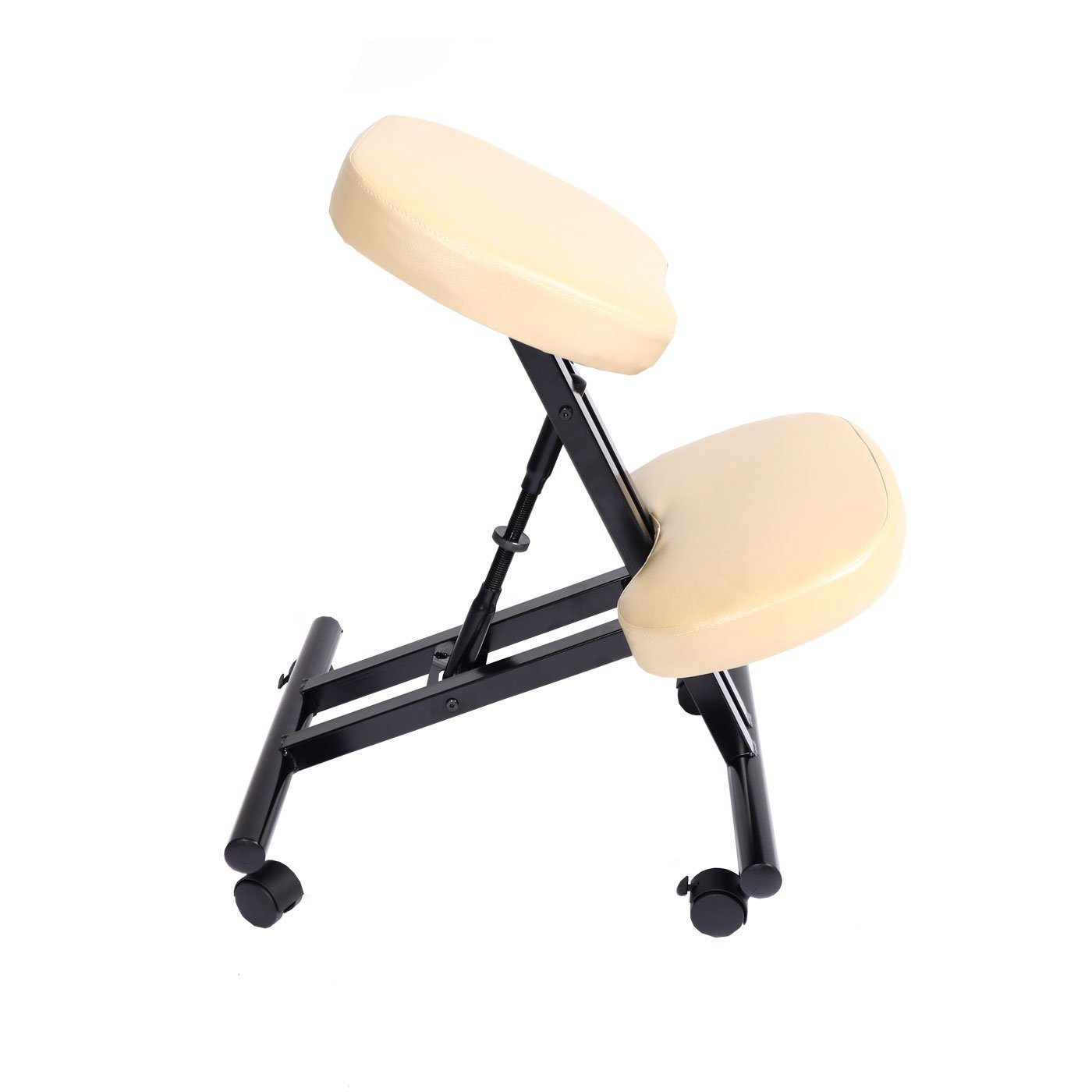 und gepolsterte MCW Sitzfläche, creme-beige Weich Knie- Schreibtischstuhl MCW-E10, Sitzfläche Höhenverstellbare