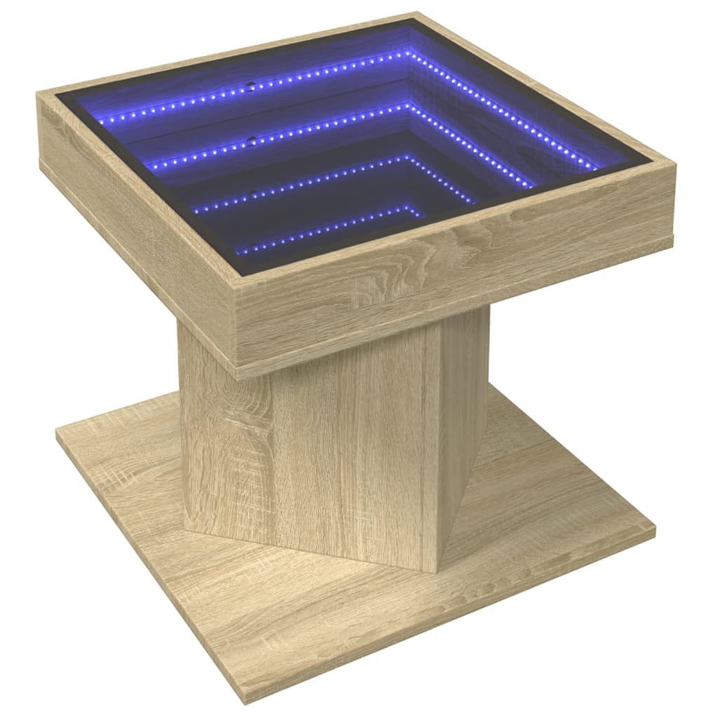 vidaXL Couchtisch LED-Couchtisch Sonoma Eiche 50x50x45 günstig online kaufen