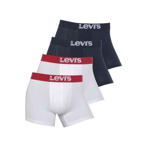 Levi's® Boxershorts Men Solid Logo Boxer 4er Pack (Packung, 4-St) Superweicher Baumwollstretch