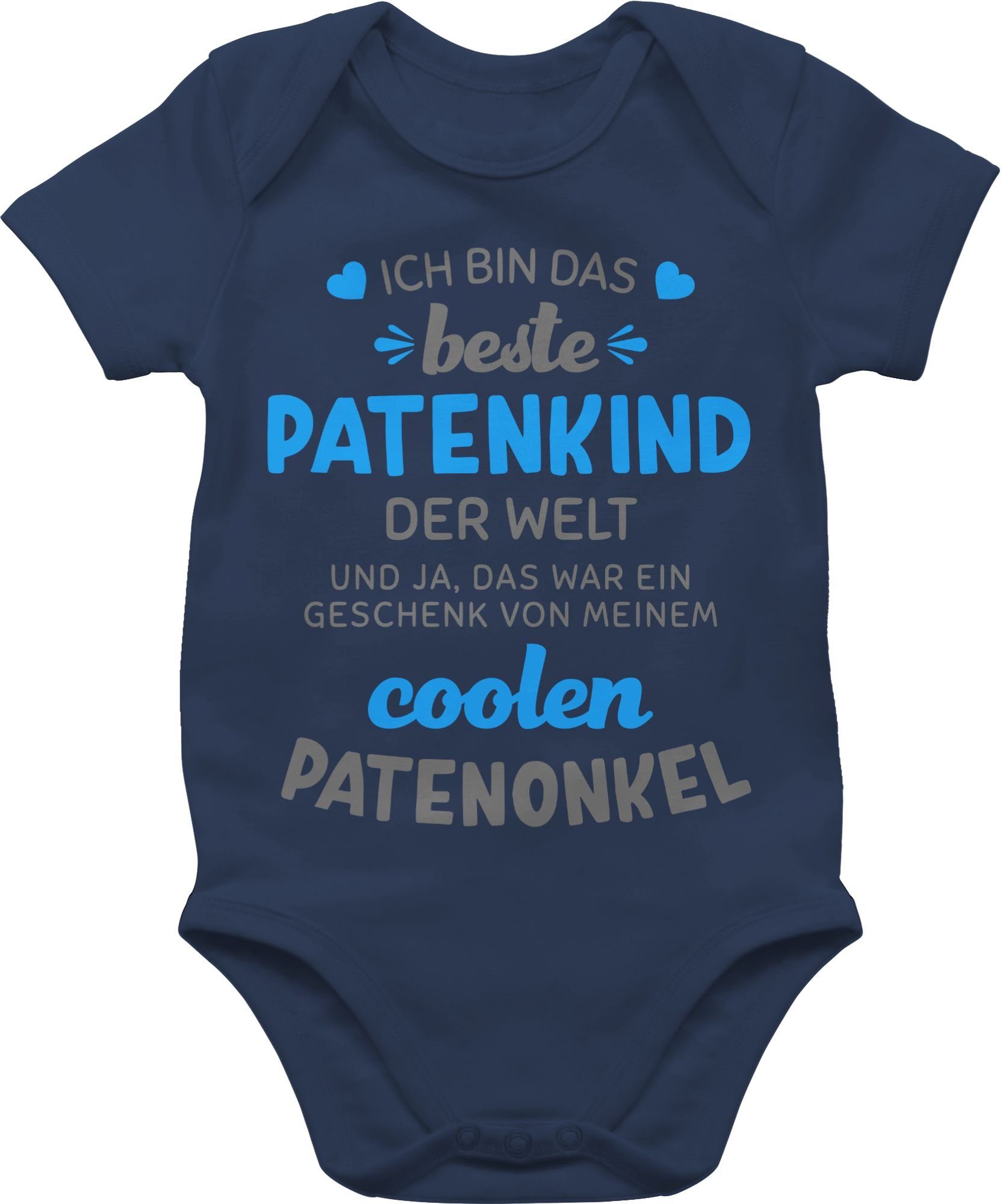 grau/blau bin Shirtbody Ich Patenonkel Patenkind das Shirtracer 1 Baby Navy der Blau beste Welt