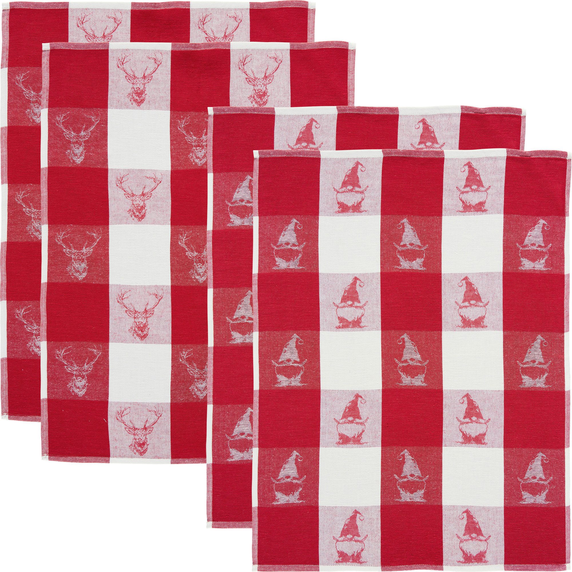 Erwin Müller Geschirrtuch Geschirrtuch "Hirsch und Wichtel" 4er-Pack, Halbl günstig online kaufen