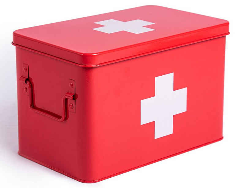 Zedelmaier Vorratsdose Medikamentenbox,Medizin Box Metall,Erste Hilfe Kasten Schrank, (YX1001), Arzneischrank Medizinkoffer Retro, Medizinschränke