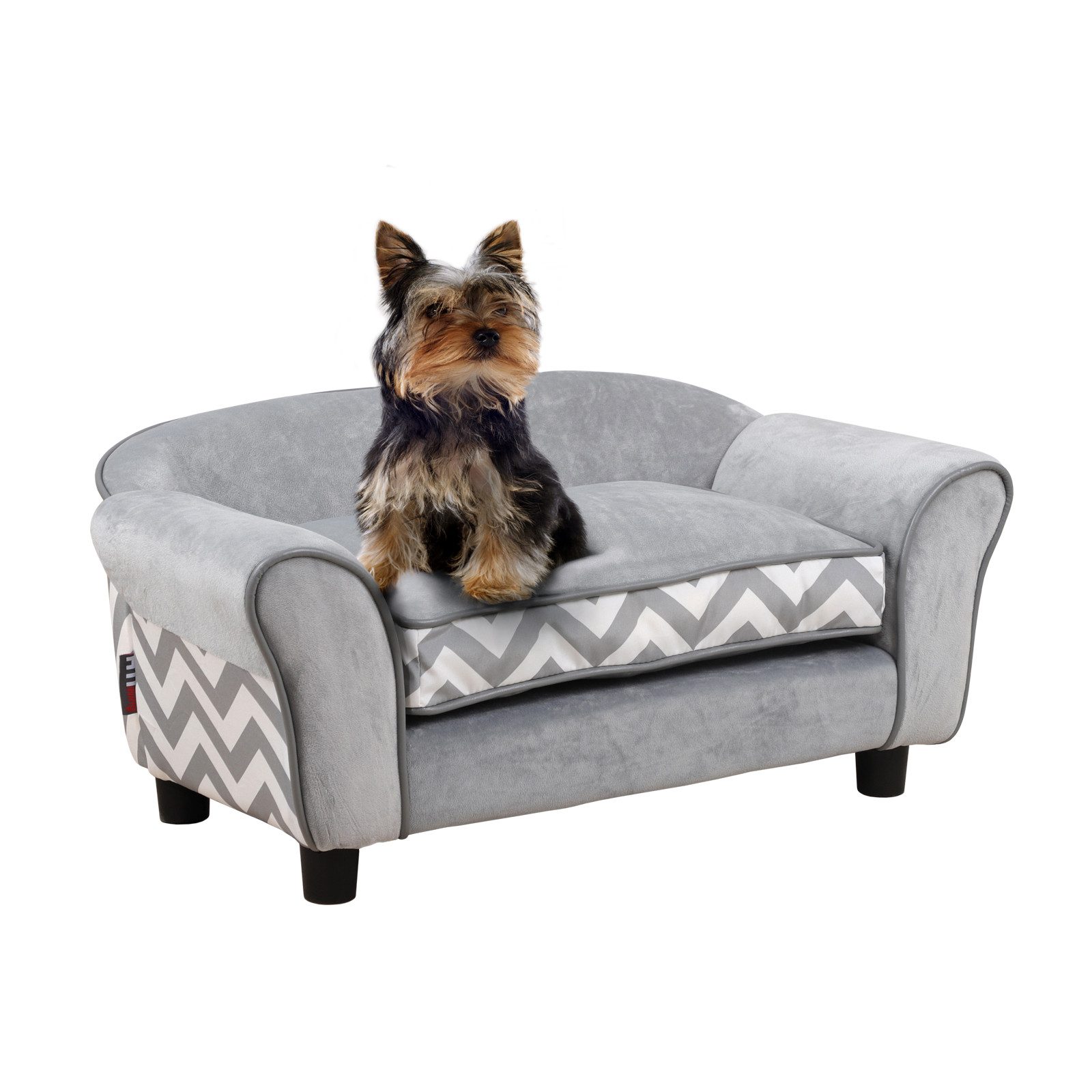HTI-Living Tierbett Hundesofa Hundecouch Gemustert Cora, 100% Polyester, mit abnehmbaren Bezug