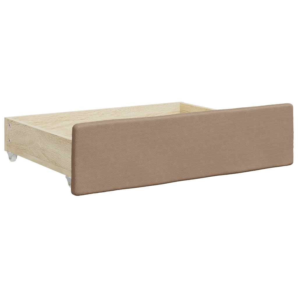 furnicato Bettschubkasten Bettschubladen aus Holzwerkstoff mit Kunstleder 67x50x16 cm (1 St), Stauraum-Box mit leichtgängigen Rollen für das Schlafzimmer-Interieur