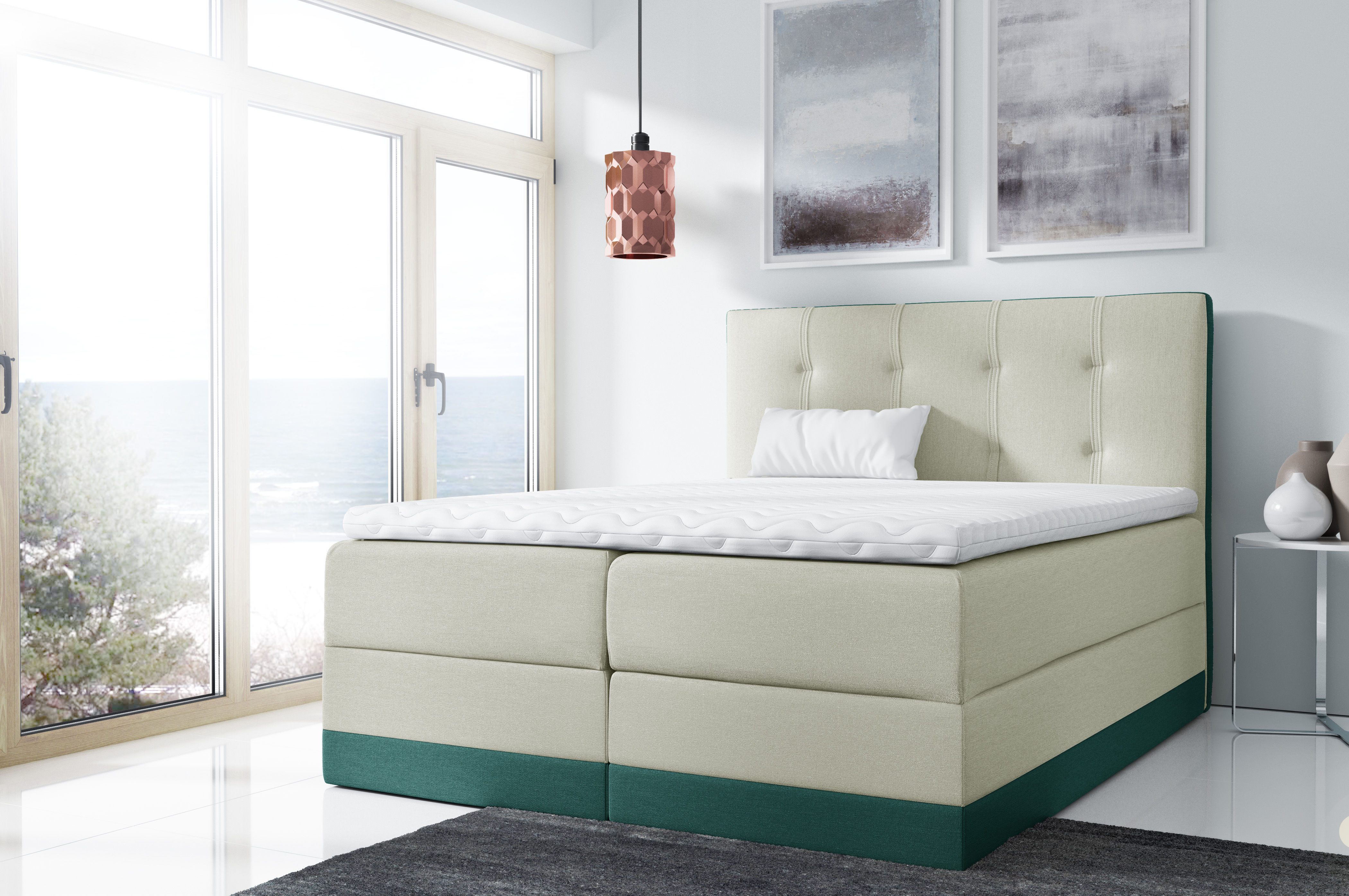 Schlaffabrik Boxspringbett ROYAL (Monolith 02 + Monolith 37), inkl. Matratze, Topper, Stauraum