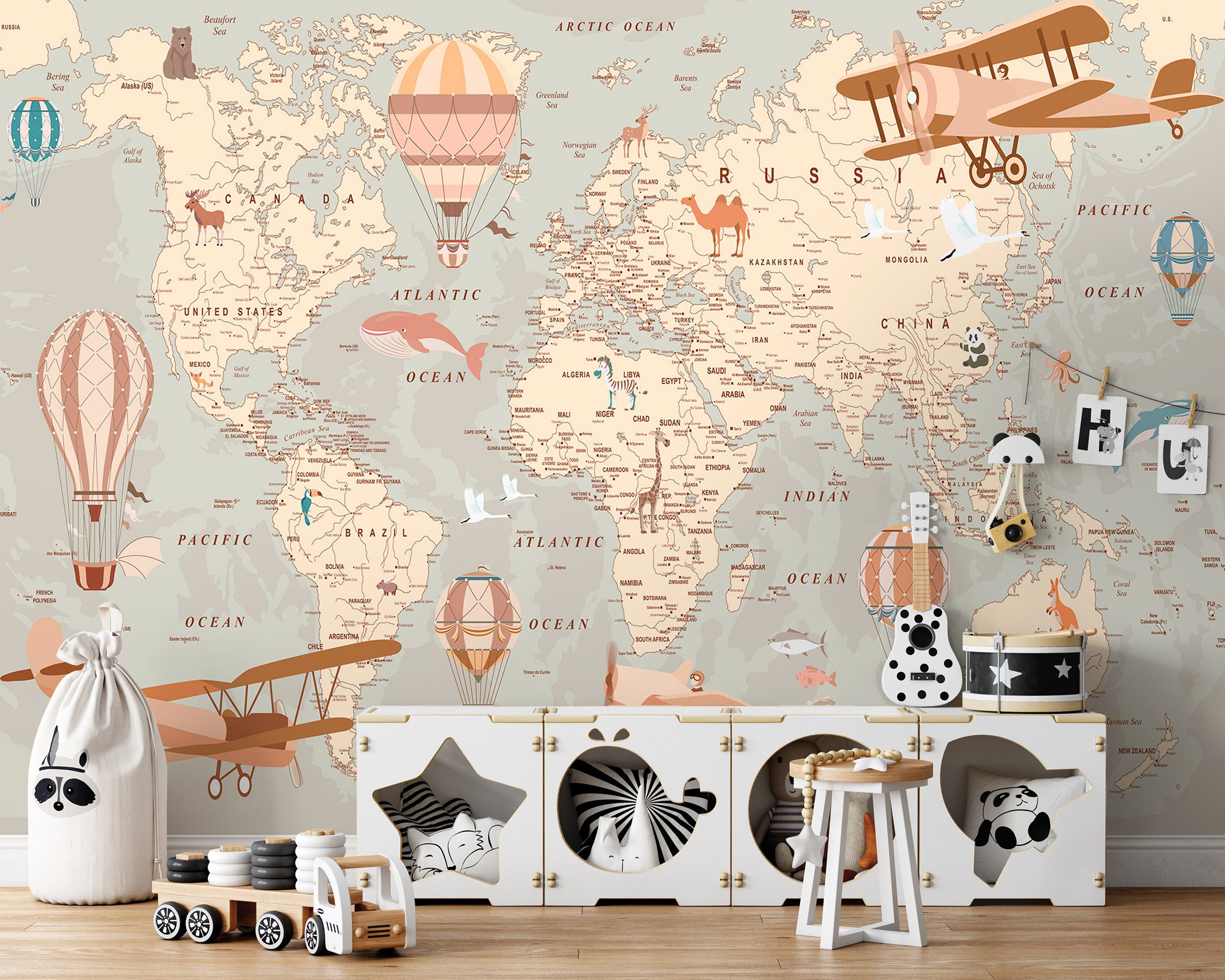 Wallarena Fototapete Kinderzimmer Weltkarte Karte Mädchen Jungen Vlies Tape günstig online kaufen