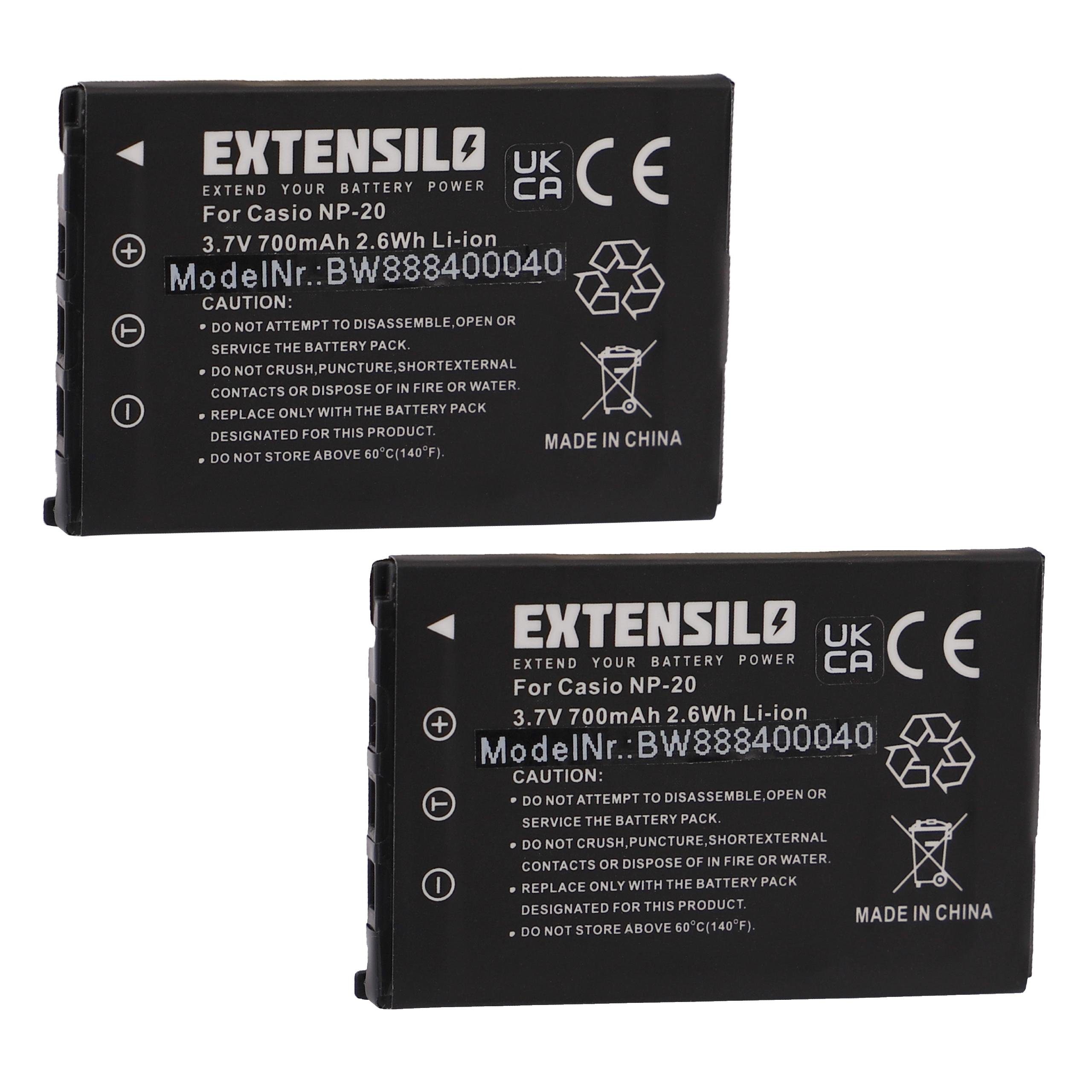 Extensilo kompatibel mit BenQ DC-X725, DC-X735, DC-T800, DC-X720, DC-X800 Kamera-Akku Li-Ion 700 mAh (3,7 V)