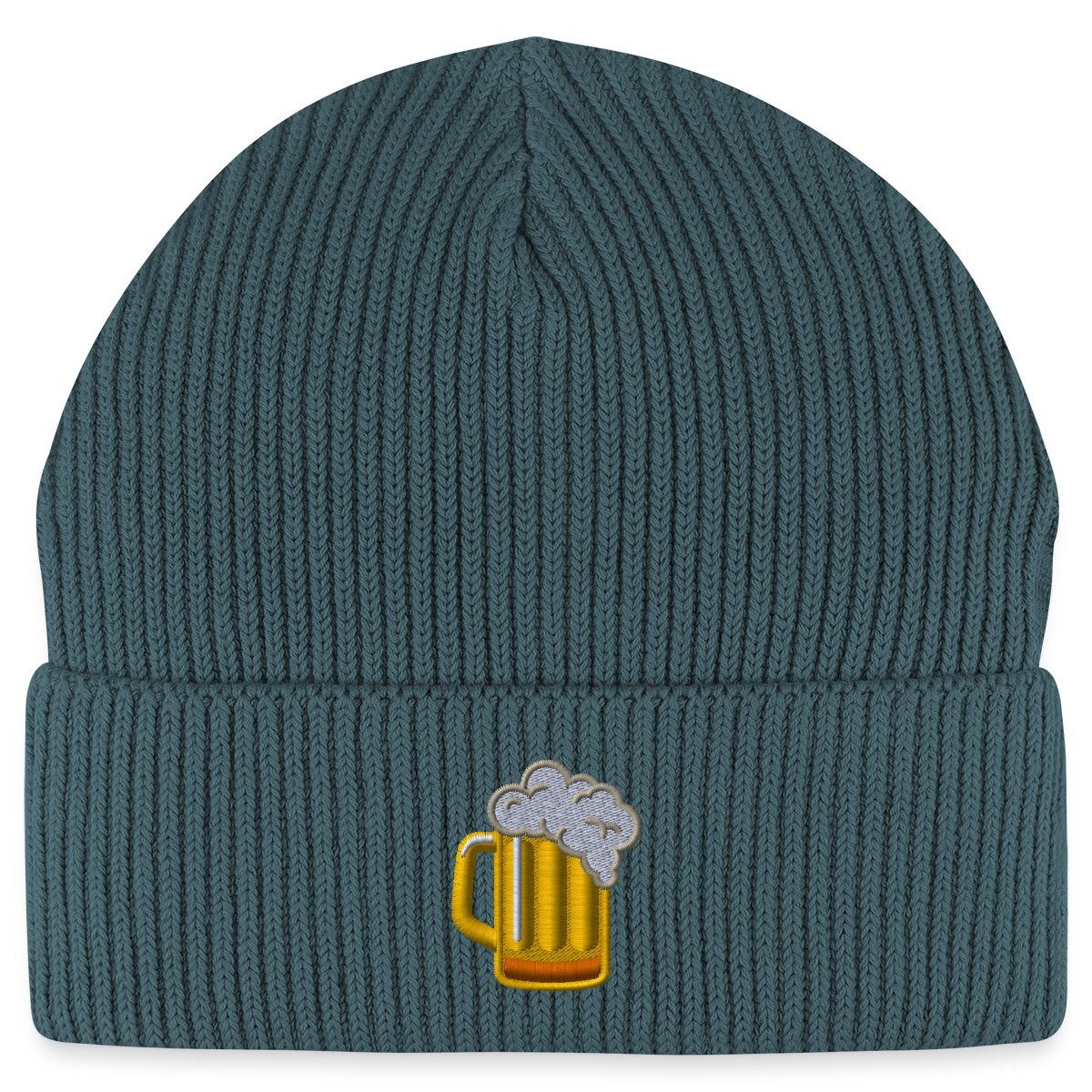 Beanie Bier Stickerei Fisherman Beanie Bio Mütze