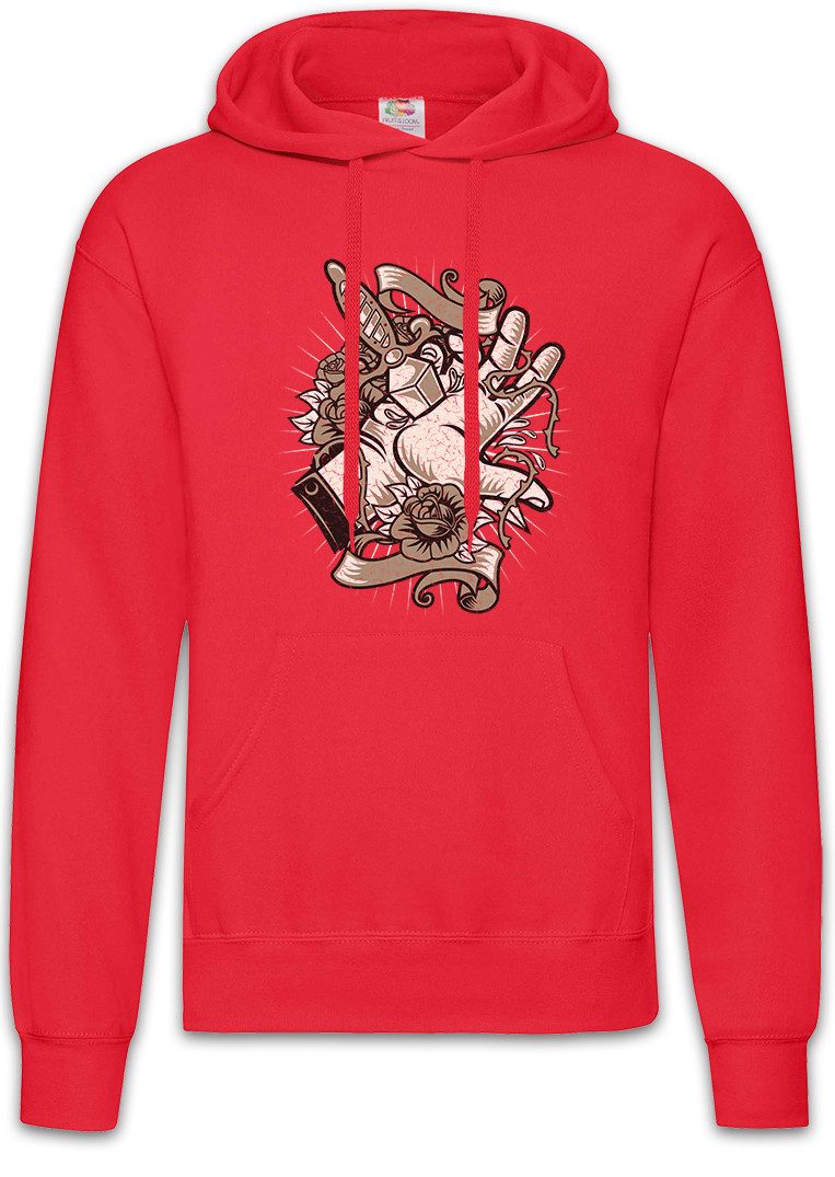 Hoodie Daggered Hand Herren Hoodie Tattoo Dolch Dagger Oldschool Art Stencil