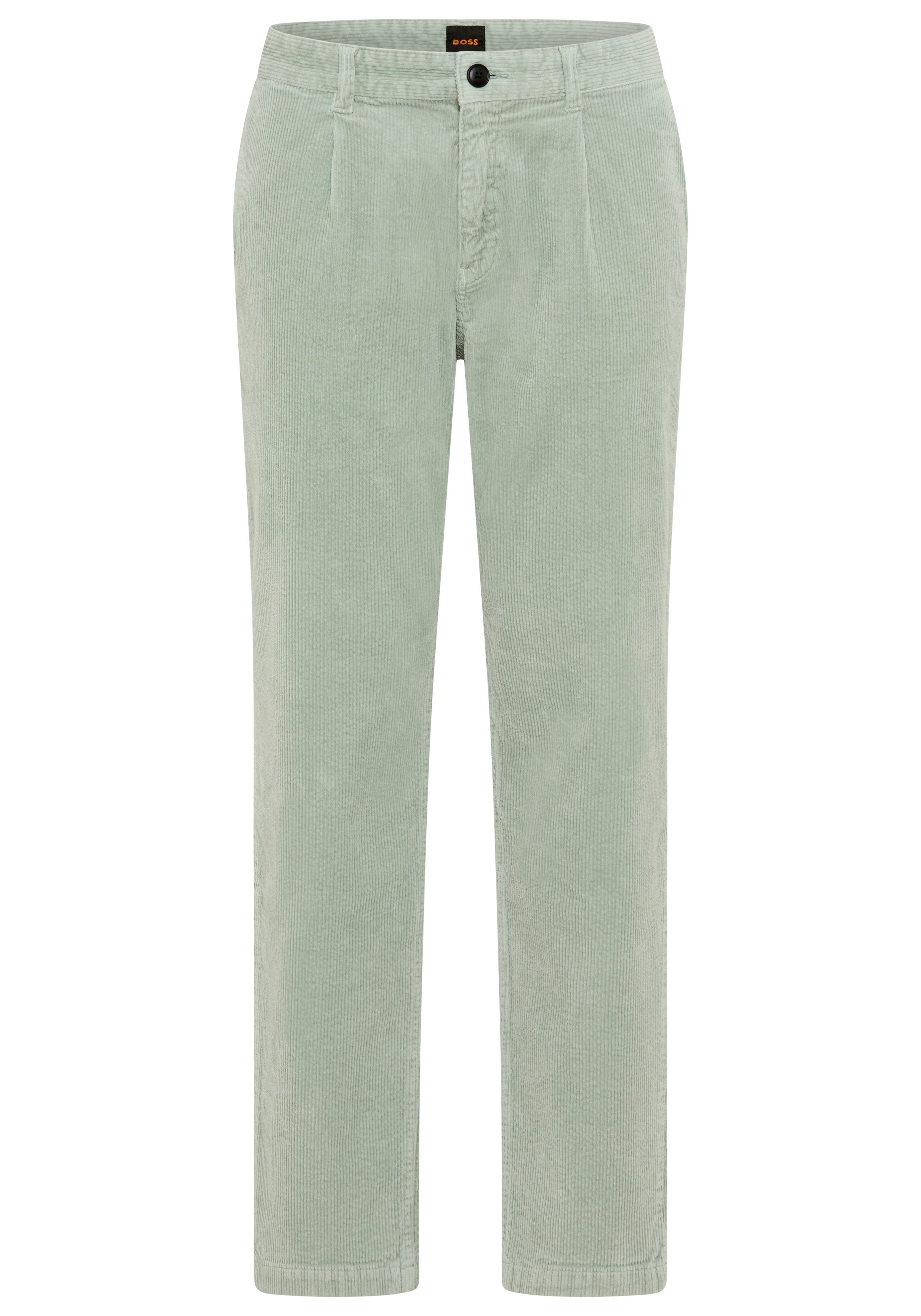 BOSS ORANGE Cordhose Pleated tapered fit, Feincord-Qualität, Bundfalte günstig online kaufen