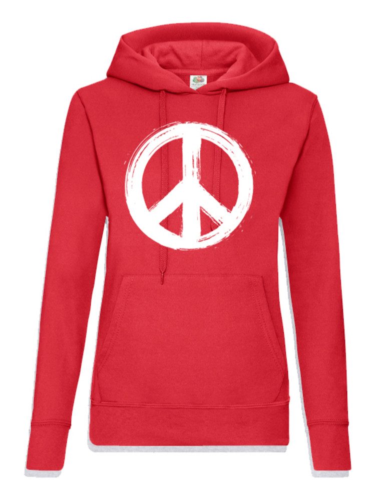 Blondie & Brownie Hoodie Peace Symbol Damen Hoodie Friedenssymbol Print Kapuzenlook (Einzelartikel, Einzelartikel) PeaceSymbol D Hoodie Zeitloses Friedensmotiv
