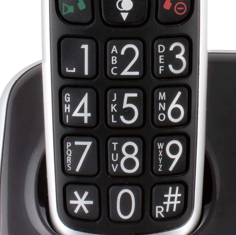 Fysic FX-6020 Seniorentelefon (Mobilteile: 1-2, Netzspannung 100-240 V AC, Seniorentelefon mit großen Tasten, Hörgerätkompatibel, 10h Sprechzeit) – Bild 3 von 5
