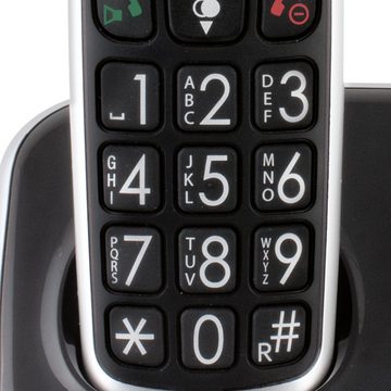 Fysic FX-6020 Seniorentelefon (Mobilteile: 1-2, Netzspannung 100-240 V AC, Seniorentelefon mit großen Tasten, Hörgerätkompatibel, 10h Sprechzeit)