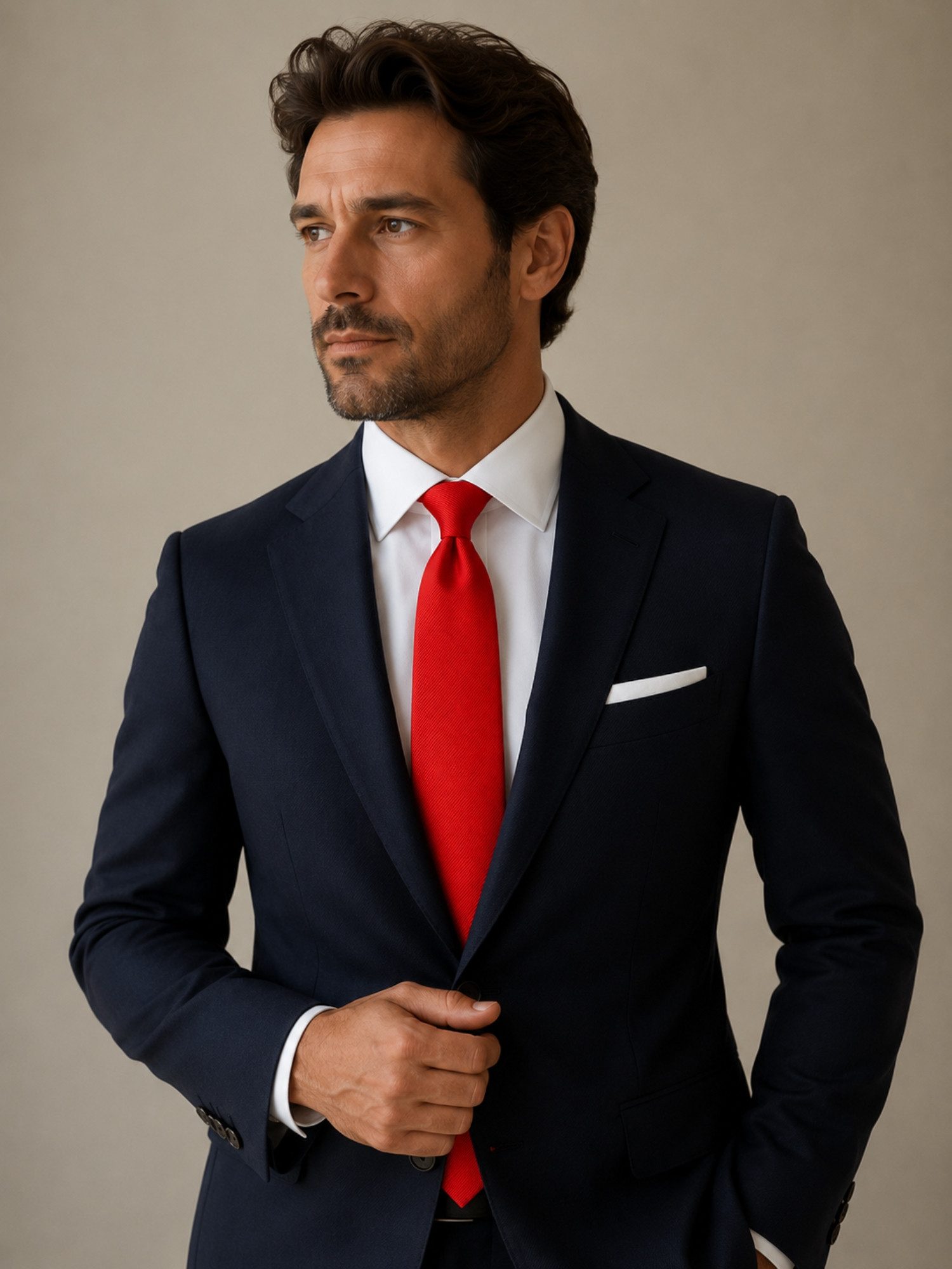 ANTALUX Krawatte Elegantes Herren Krawatte – Klassische Business-Krawatte mit Schlaufe Stilvolle Polyester-Krawatte (150 cm) mit Schlaufe & Geschenkbox – Bild 2 von 3
