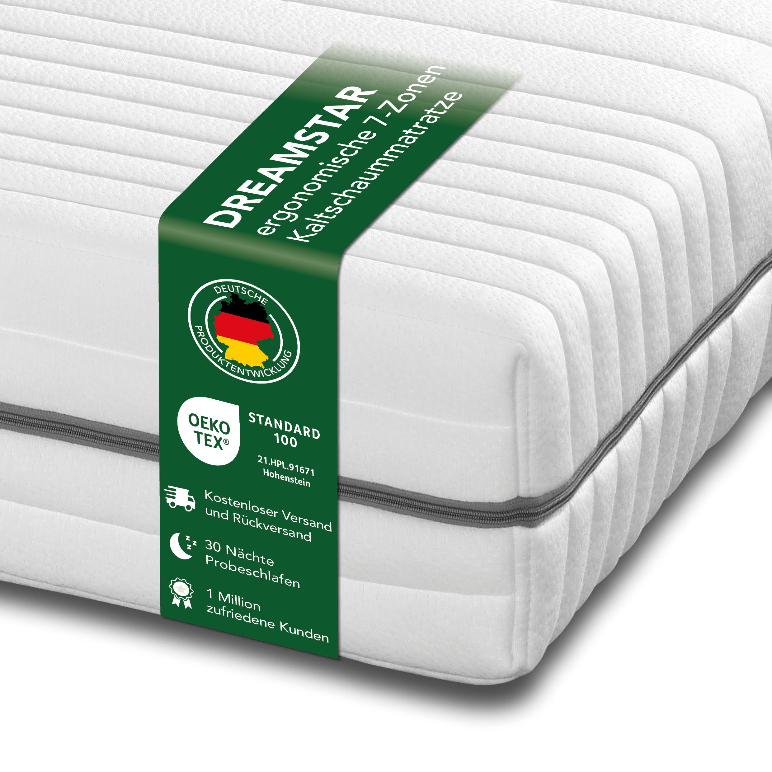 Kaltschaummatratze Silber, ergonomische 7-Zonen Matratze, H2/H3/H4, Dreamst günstig online kaufen