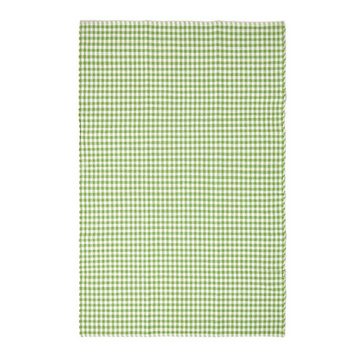 Teppich Grün-Weiß karierter handgewebter Teppich aus Baumwolle, 60 x 90 cm, Homescapes, Höhe: 20 mm
