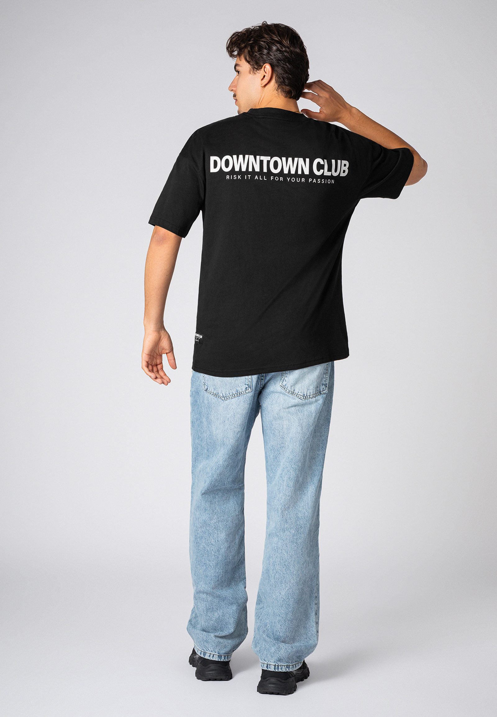 SUBLEVEL T-Shirt Herren Shirt Downtown Club Edition kurzarm, Baumwolle, oversize, Frontprint – Bild 3 von 5