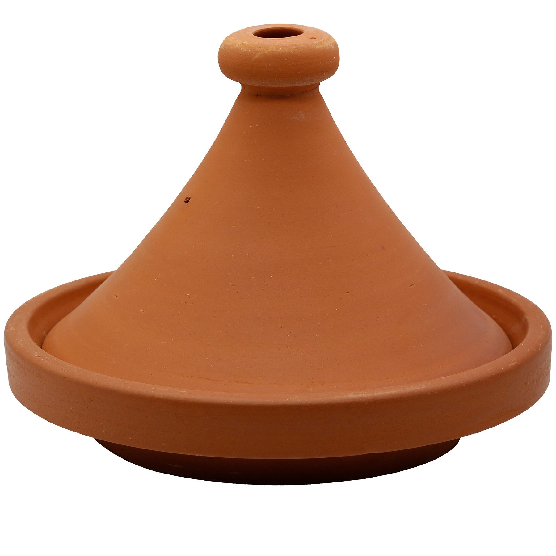 Casa Moro Schmortopf Tajine Kochtopf 30 cm – Authentische Ton Tagine aus Marokko, Ton, naturbelassene Lehmerde (unglasierter Schmortopf, 2-tlg., Handmade Gartopf Tontopf), handgetöpfert aus Marokko, für 3–4 Personen