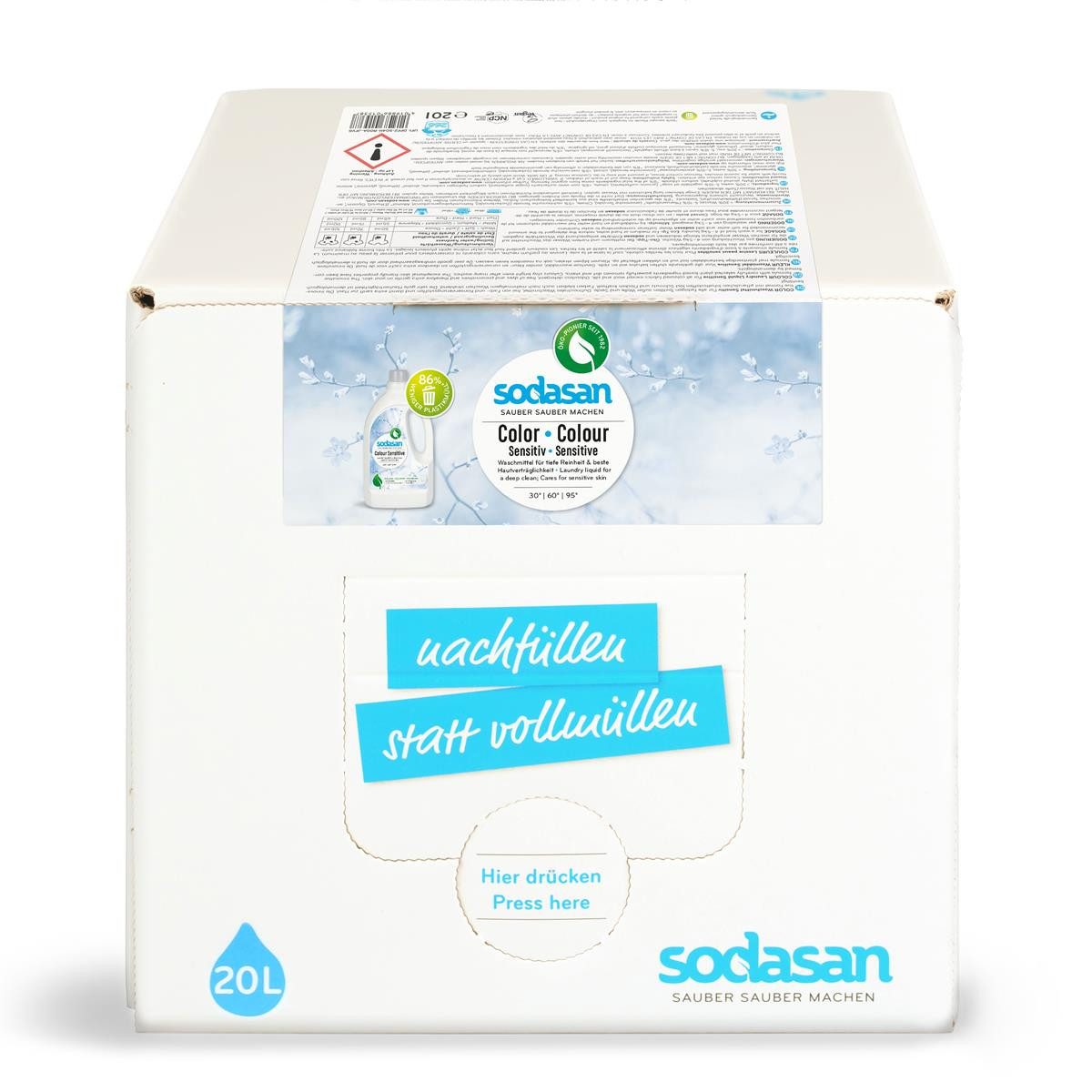 Sodasan Sodasan Color Waschmittel Sensitiv 20L mit integriertem Auslaufhahn (1 Colorwaschmittel
