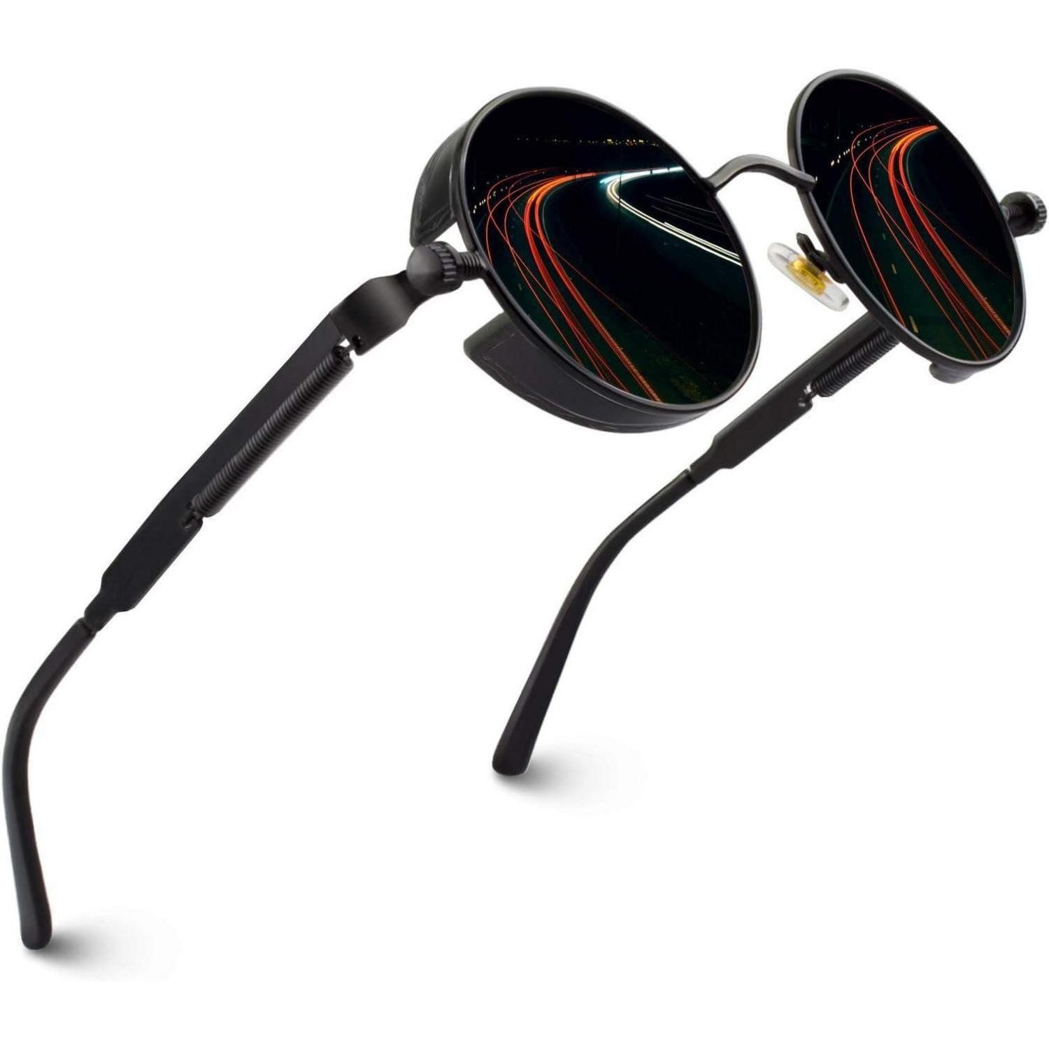 LuxusKollektion Retrosonnenbrille Sonnenbrille Polarisiert UV400 Metallrahmen Herren A Schwarz Grau (1-St)