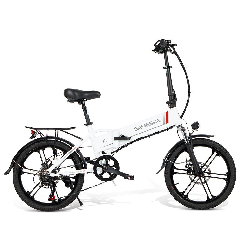 Elektrofahrrad 150-210cm, 20Zoll Schaltung, Körpergröße Gänge Integrierte Weiß Shimano verstellbare 150kg), Rücksitz mit mit 7 Räder,geeignet Gang, für Gewicht Gotagee LCD-Instrument, E-Bike 20LVXD30-II Sitzhöhe, 7 E-Bike Rücklicht (spar-set, und