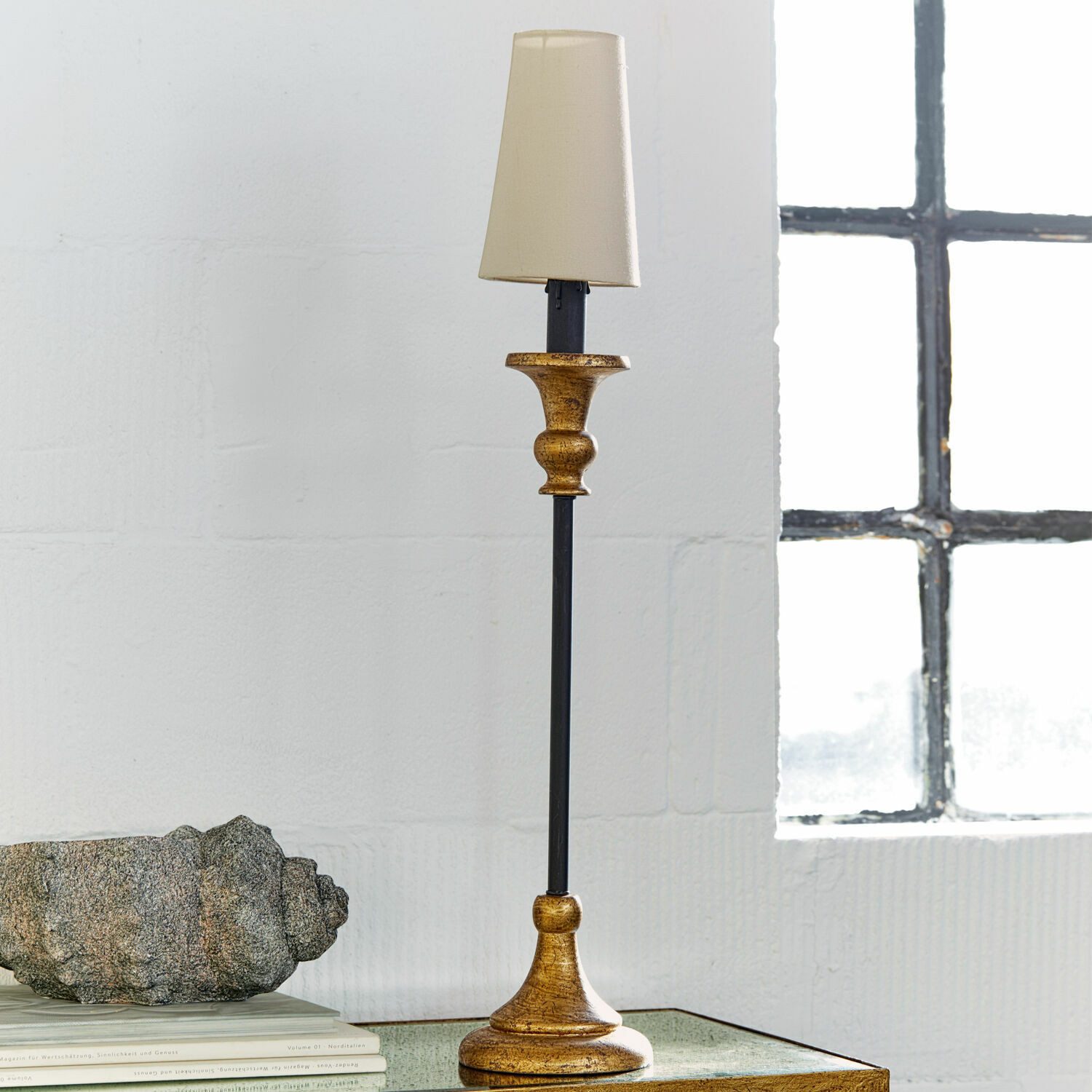 Mirabeau Tischleuchte Tischlampe Ducey creme/antikgold günstig online kaufen