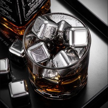 Rnemitery Eiswürfel-Steine Eiswürfel Edelstahl für Whisky, Wodka, Likör, Wein, Getränkesaft