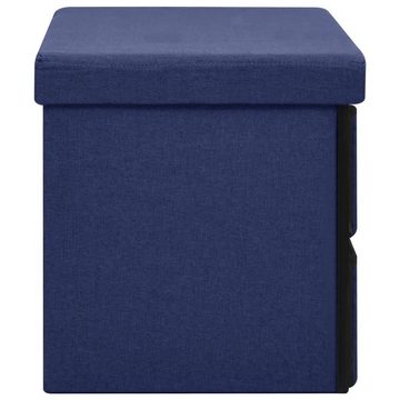 möbelando Sitzbank 3010869 (LxBxH: 38x76x38 cm), faltbar aus Stoff in Blau mit 6 Schubladen