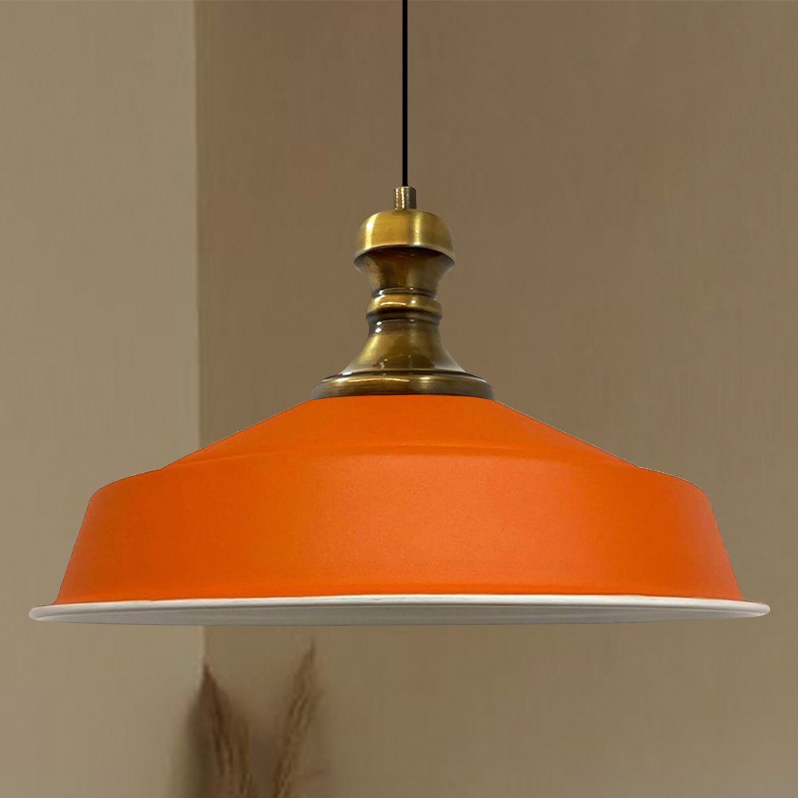Bamyum Pendelleuchte Bamyum Industrie Pendelleuchte, 41 Moderne Asletl-Knob cm Metall Orange Lampe