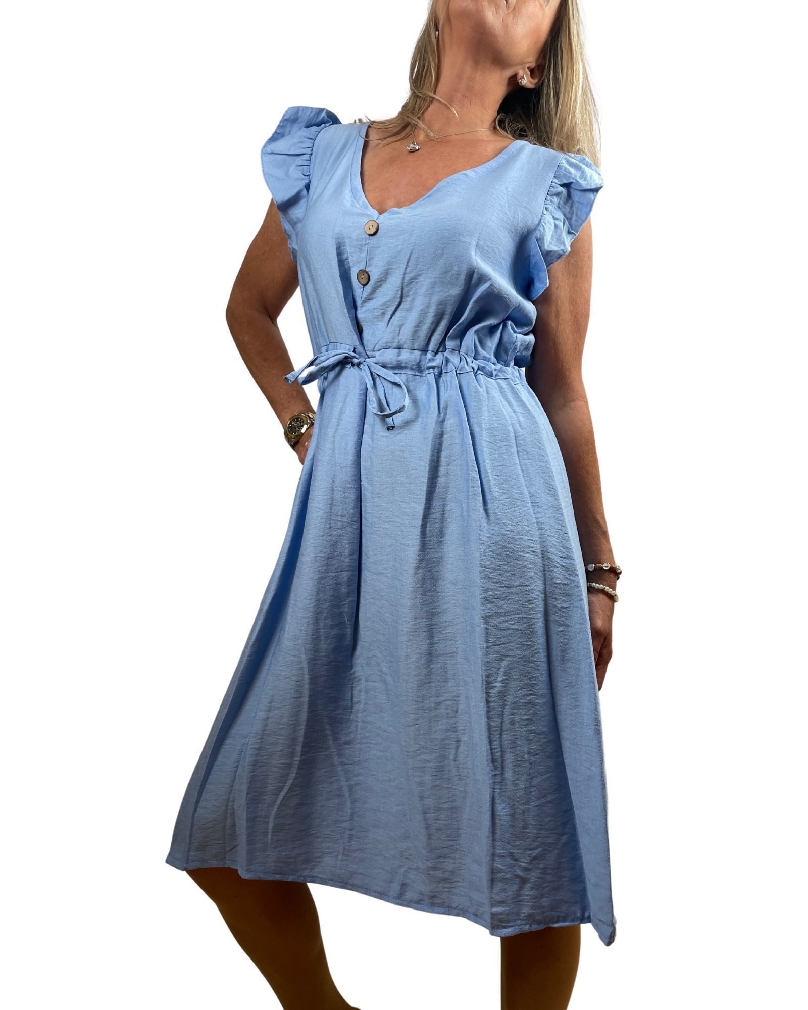 ITALY VIBES Midikleid NINETTA - Kurzarmkleid - lockeres Sommerkleid - taill günstig online kaufen