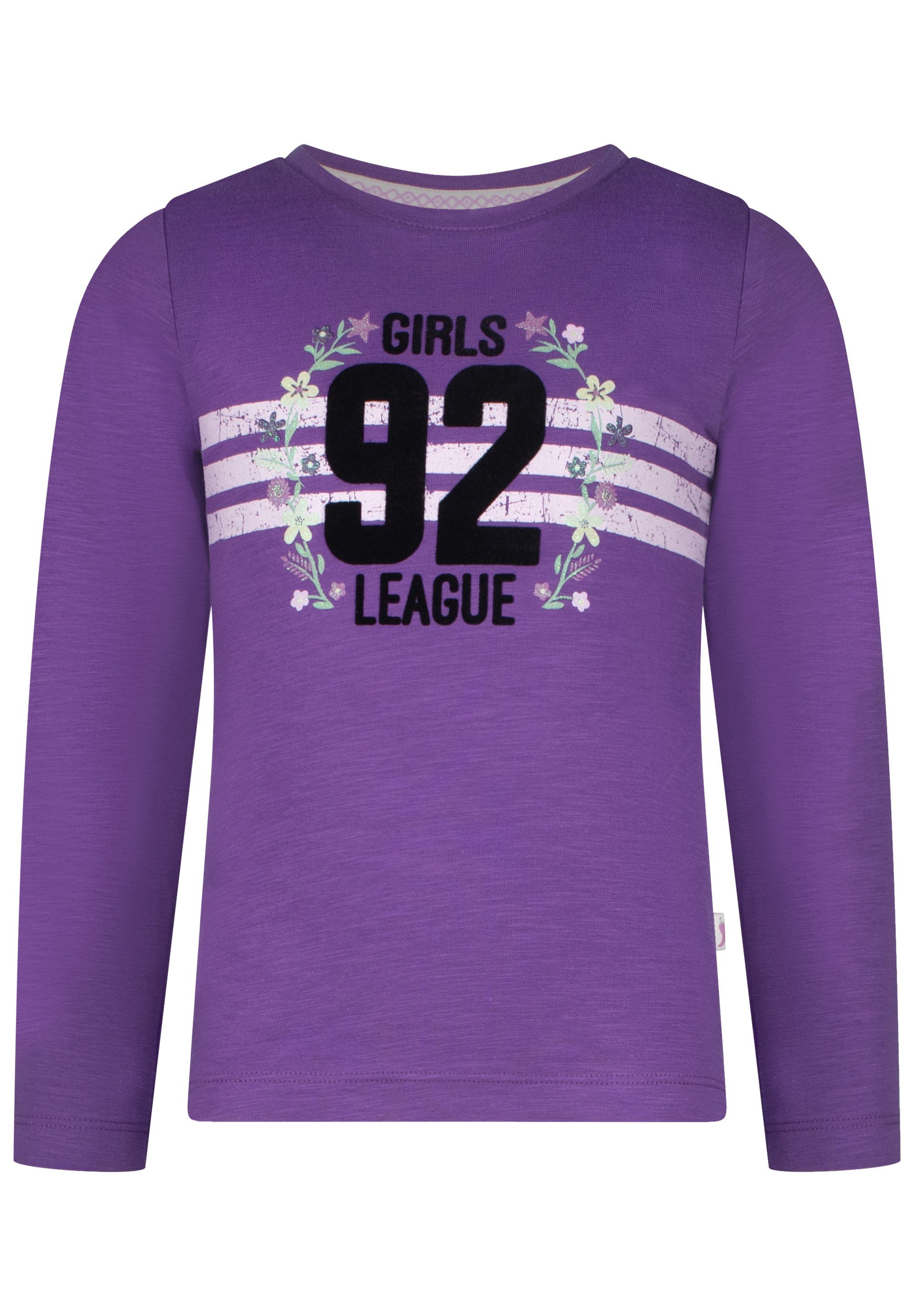 SALT AND Print League Girls (1-tlg) LS College T-Shirt PEPPER