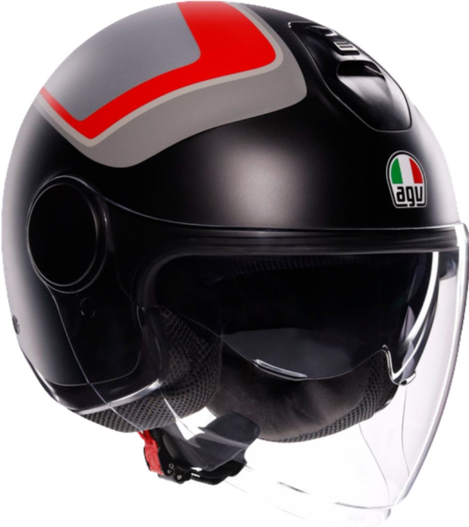 AGV Motorradhelm Eteres Scaglieri Jethelm, vorbereitet für Kommunikationssystem,integriertes Sonnenvisier