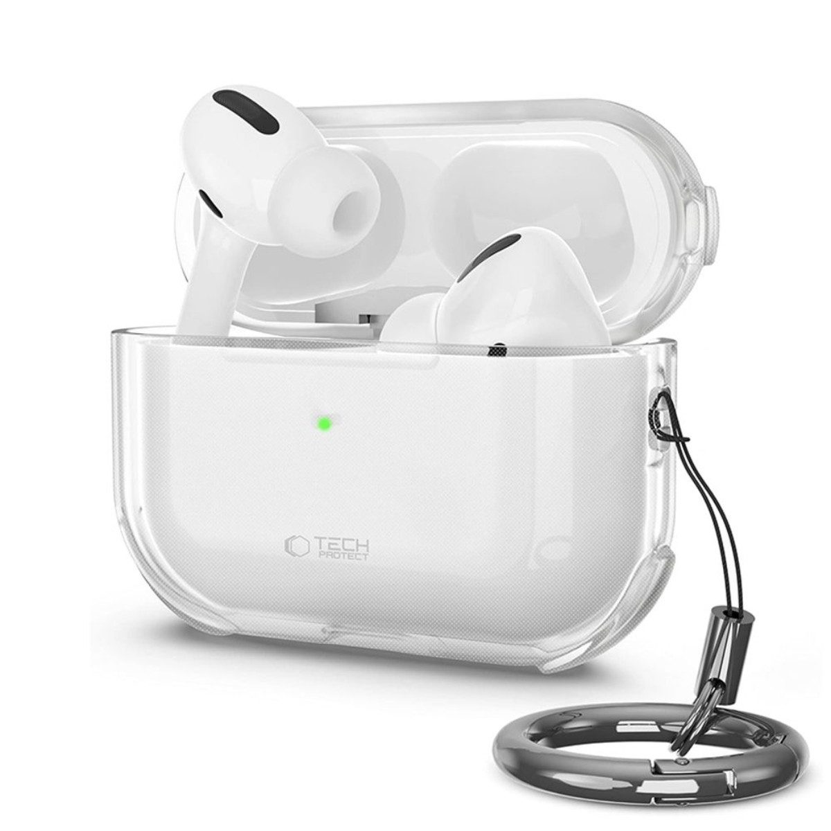TECH PROTECT Kopfhörer-Schutzhülle Boucne für AirPods Pro 3, Ultradünne Schutzhülle mit Stoßschutz und Schlüsselanhänger