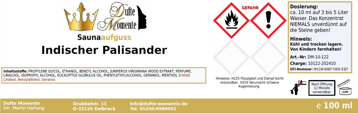 Dufte Momente Sauna-Aufgussset Indischer Palisander 100ml günstig online kaufen