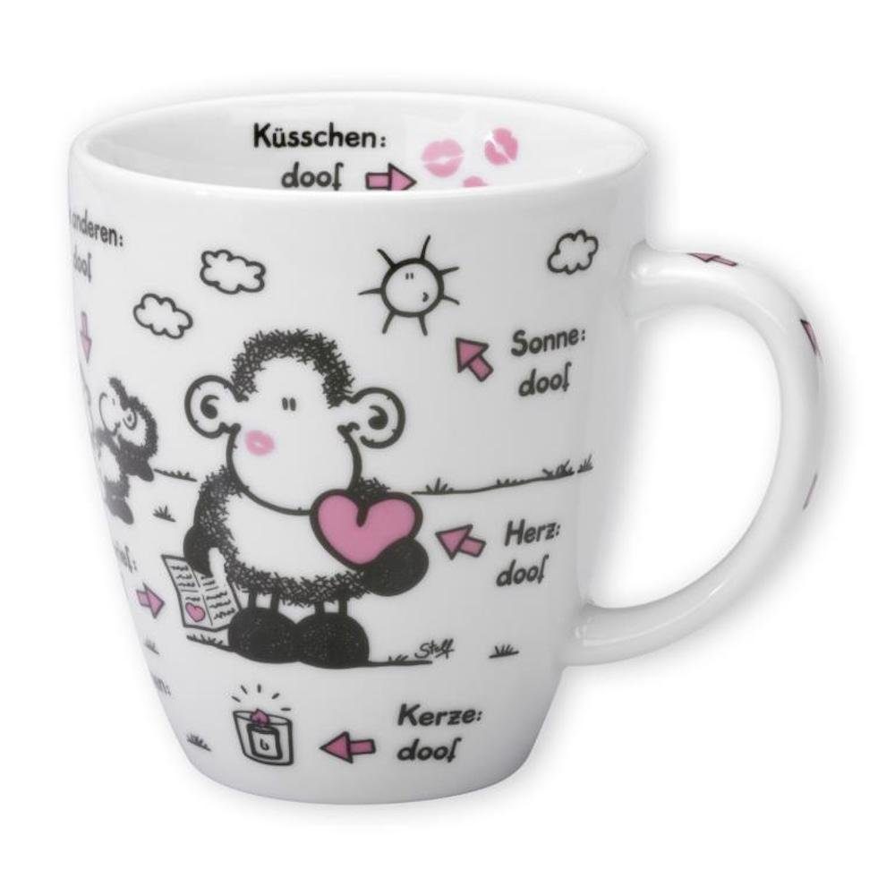 Sheepworld Tasse Porzellan-Tasse Motiv "Ohne Schatz ist alles doof" groß 50 cl, 1-tlg., Porzellan, mit Innen- und Henkeldruck