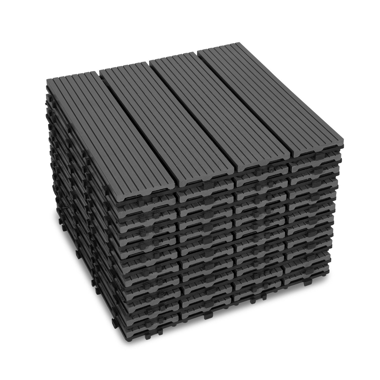 Clanmacy Holzfliesen WPC-Terrassenfliesen mit Drainagensystem Holzdielenopt günstig online kaufen