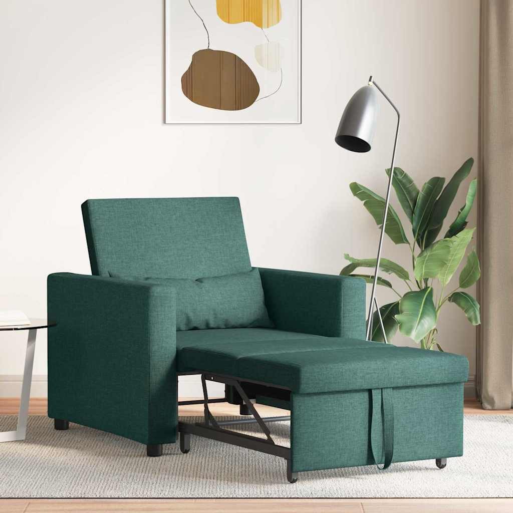 vidaXL Sessel Einzel-Schlafsofa mit Rädern Dunkelgrün günstig online kaufen