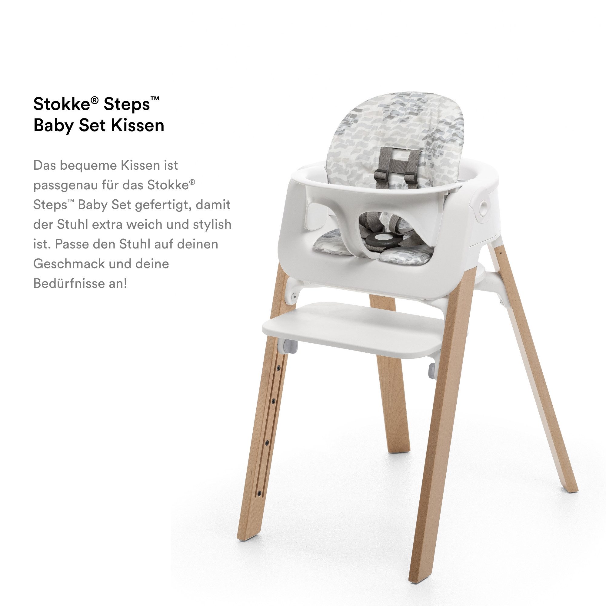Stokke Hochstuhlauflage Kissen passend für den STEPS Hochstuhl von Stokke, (wählbar für Baby Set oder Stuhlkissen)