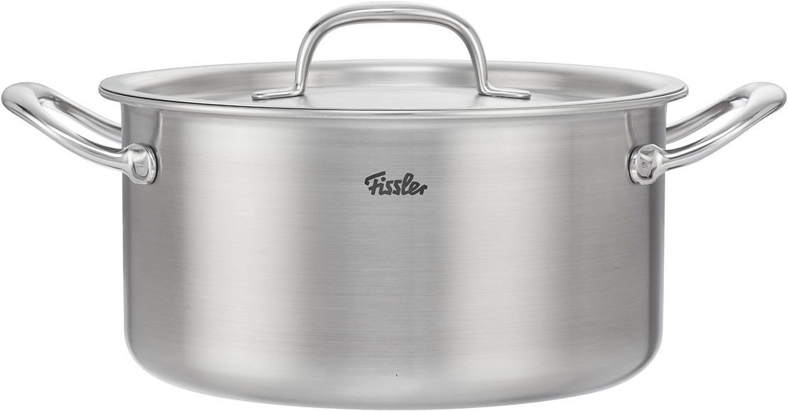 Fissler Kochtopf M5 Pro-Ply Kochtopf 24 cm mit Metalldeckel, Edelstahl 18/10 (1-tlg), 5-lagiges Pro-Ply™ Mehrschichtmaterial für präzise Wärmeverteilung