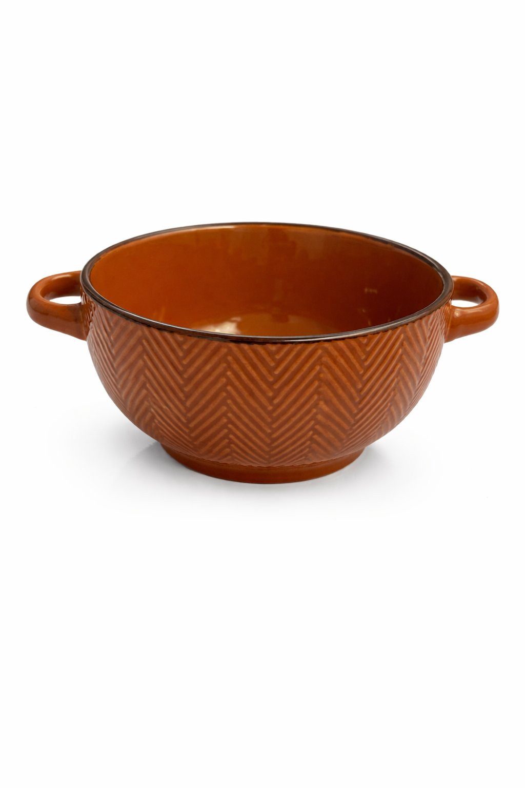 WestCraft Suppenschale Landhaus Suppenschüssel mit Griff Schüssel für heisse Suppen 680 ml, Keramik, (1-tlg), auch für Nudeln, Reis, Desserts, Salate, Suppen, Haferflocken Porridge