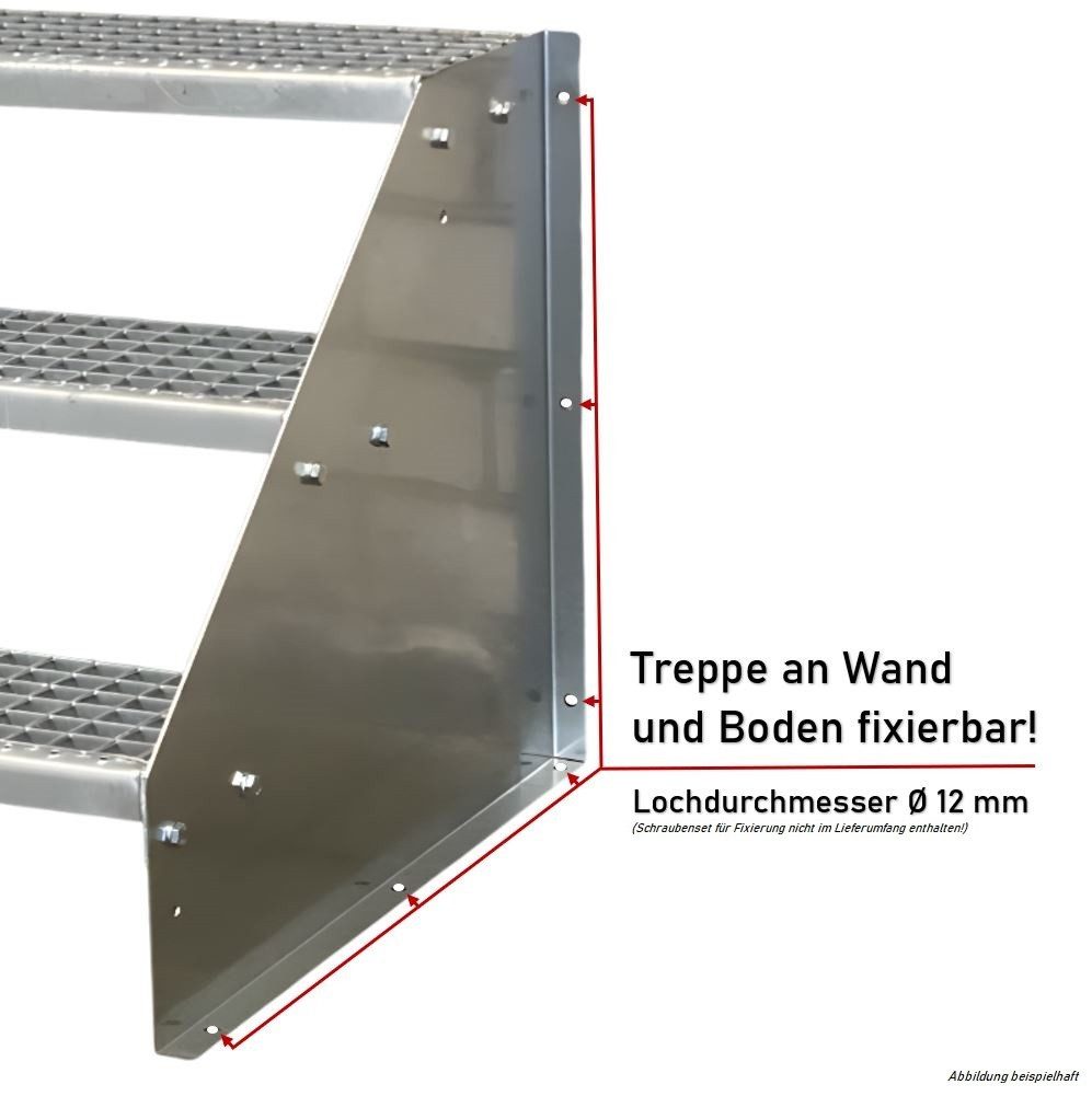 SRM Design Außentreppe 4 Stufen Standtreppe Anthrazit, Breite 60cm, Höhe 84cm ohne Geländer – Bild 2 von 3