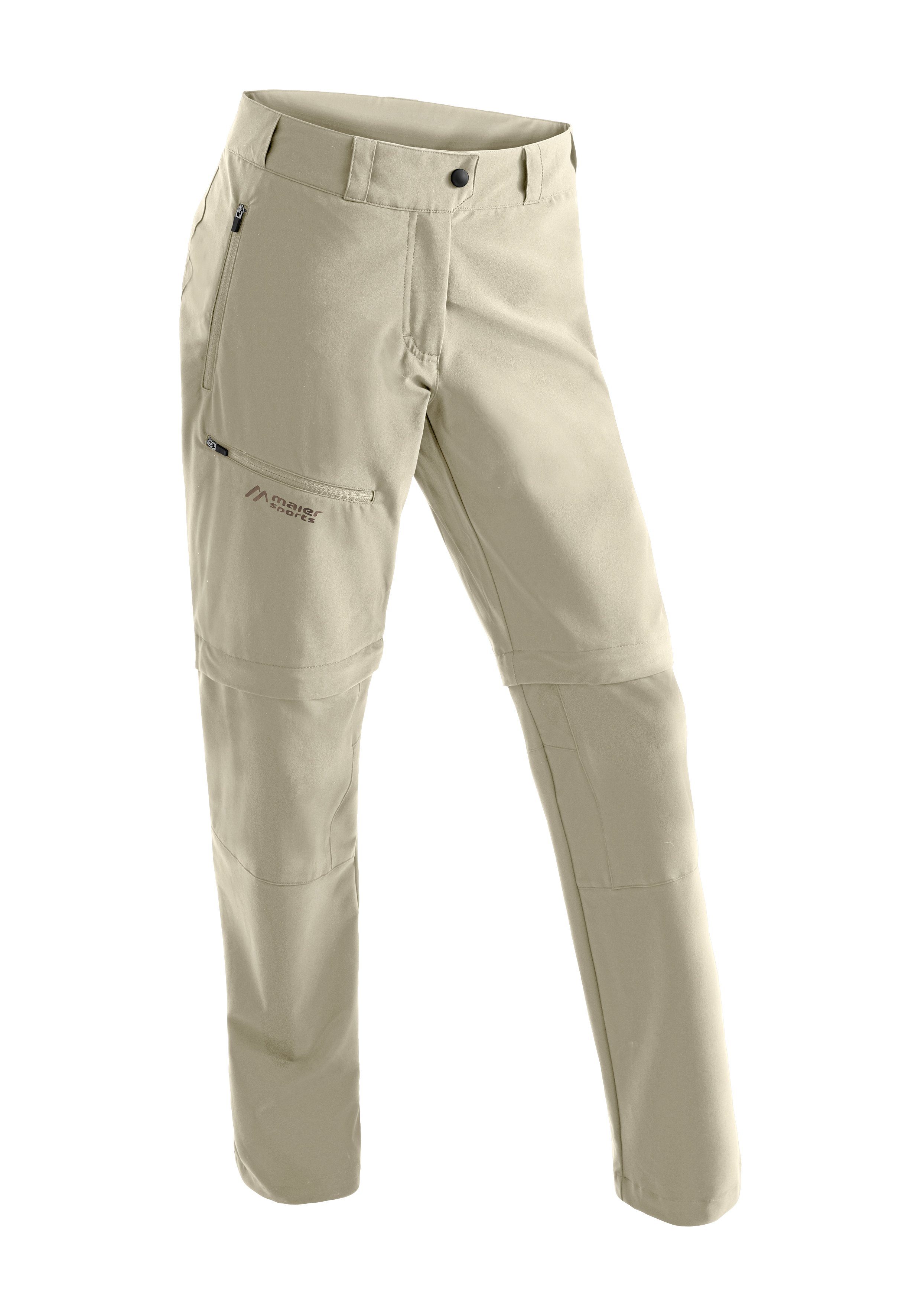 Bequeme Outdoorhose Funktionshose Sports Schnitt Zip Latit Maier bequemem mit W hellbraun