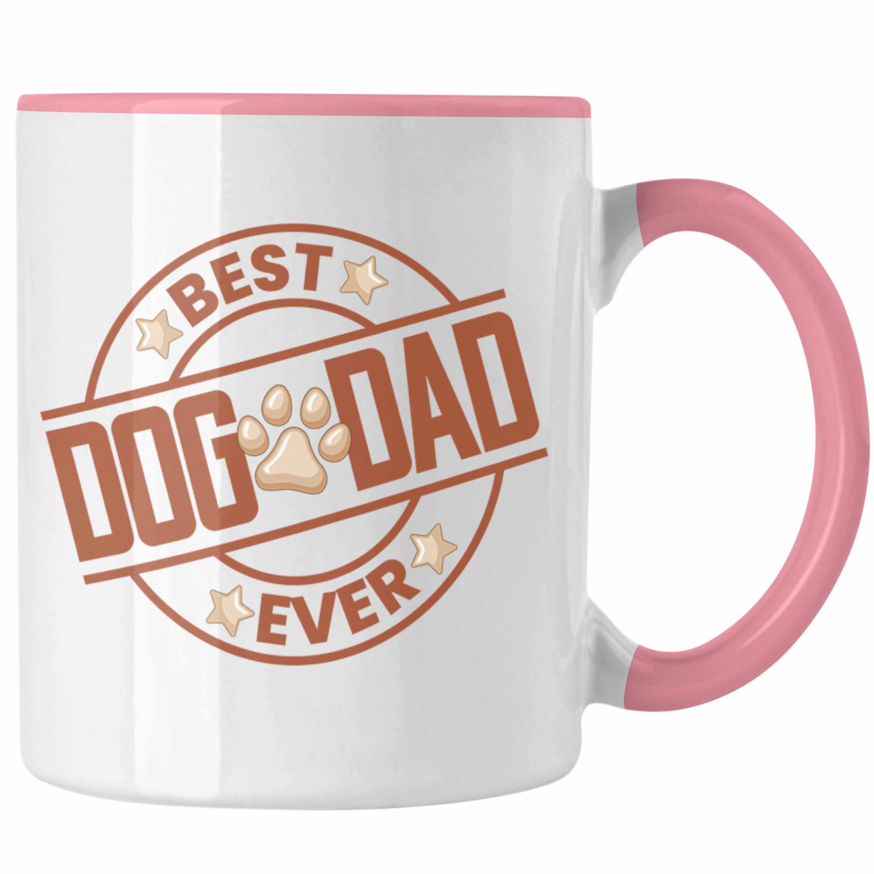 Trendation Tasse Trendation - Bester Hundepapa Ever Tasse Hunde Papa Dog Dad Geschenk Geschenkidee Rosa