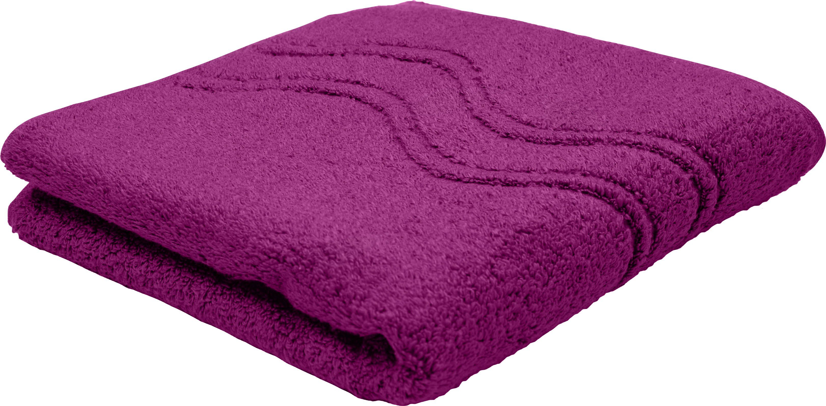 ROSS Duschtuch Cashmere feeling, Frottier (1-St), mit Wellen-Bordüre fuchsia