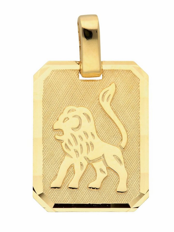 Adelia´s Kettenanhänger 333 Gold Sternzeichen Anhänger Löwe, Goldschmuck  für Damen & Herren, Maße - Breite 11,8 mm - Höhe 15,5 mm