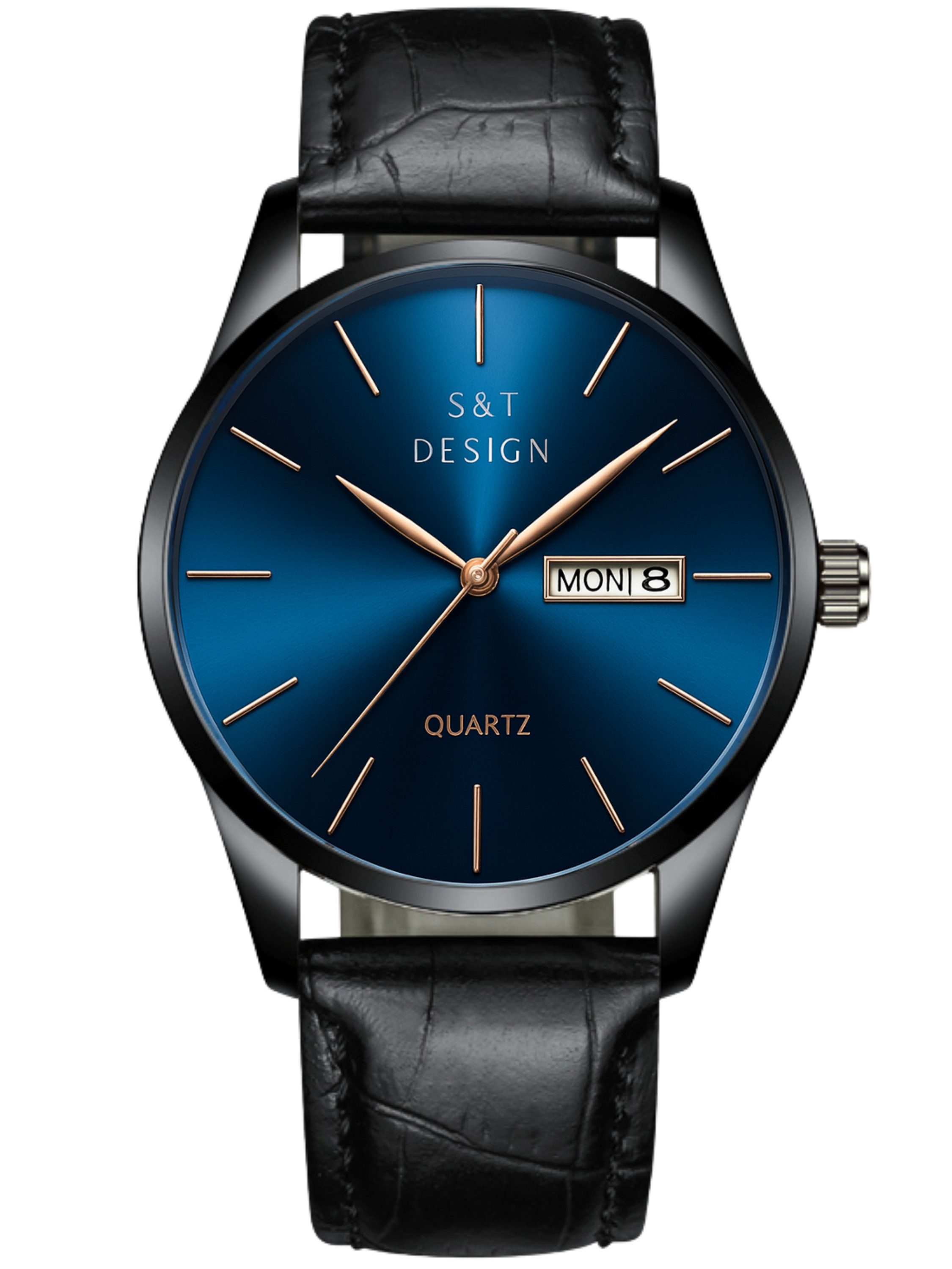 S&T Design Quarzuhr Herren Uhr Leder Armbanduhr Herrenuhr, (Packung, inkl. günstig online kaufen