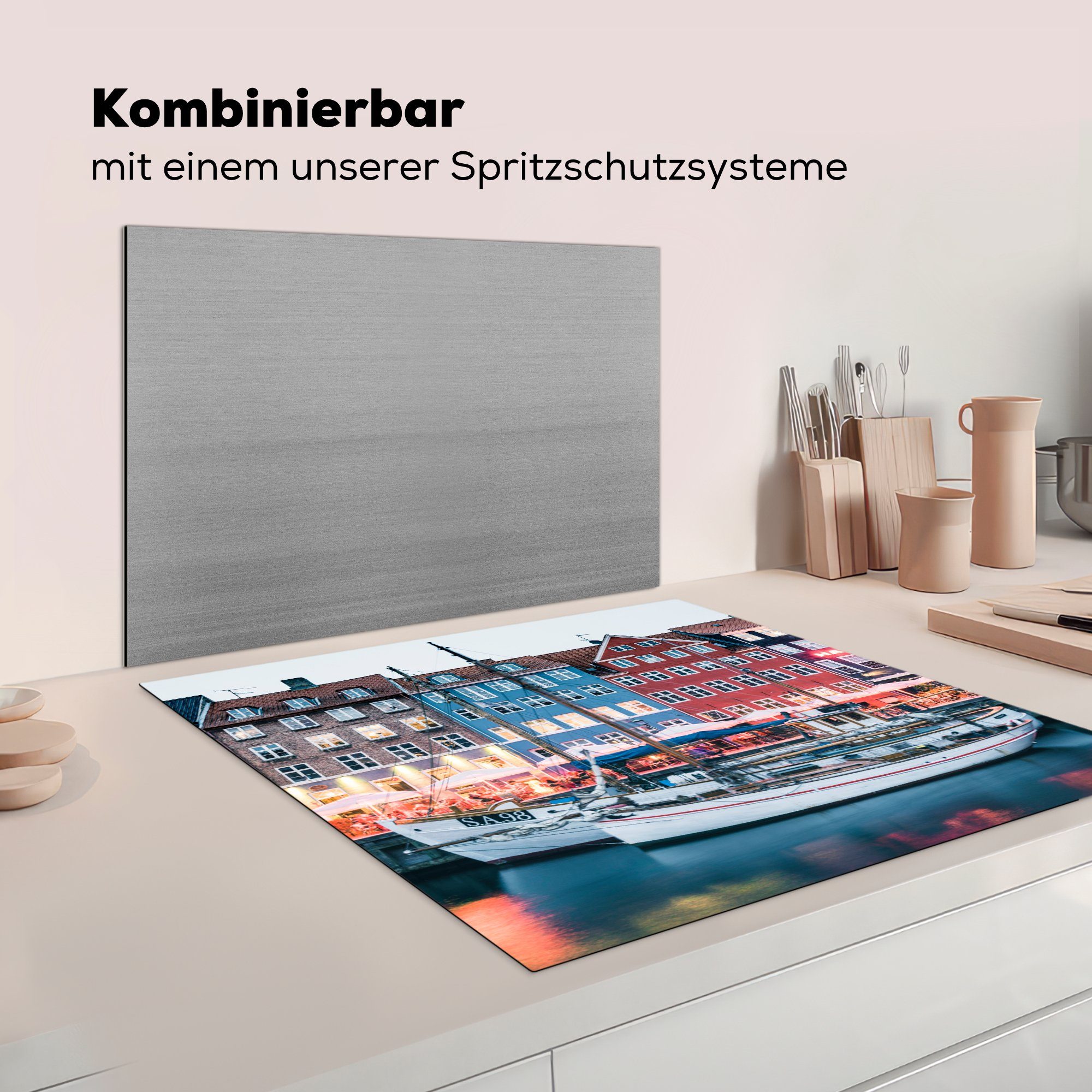 tlg), Ceranfeldabdeckung, Kopenhagen Dänemark, cm, am Arbeitsplatte Vinyl, (1 Morgen für küche Herdblende-/Abdeckplatte 78x78 - MuchoWow