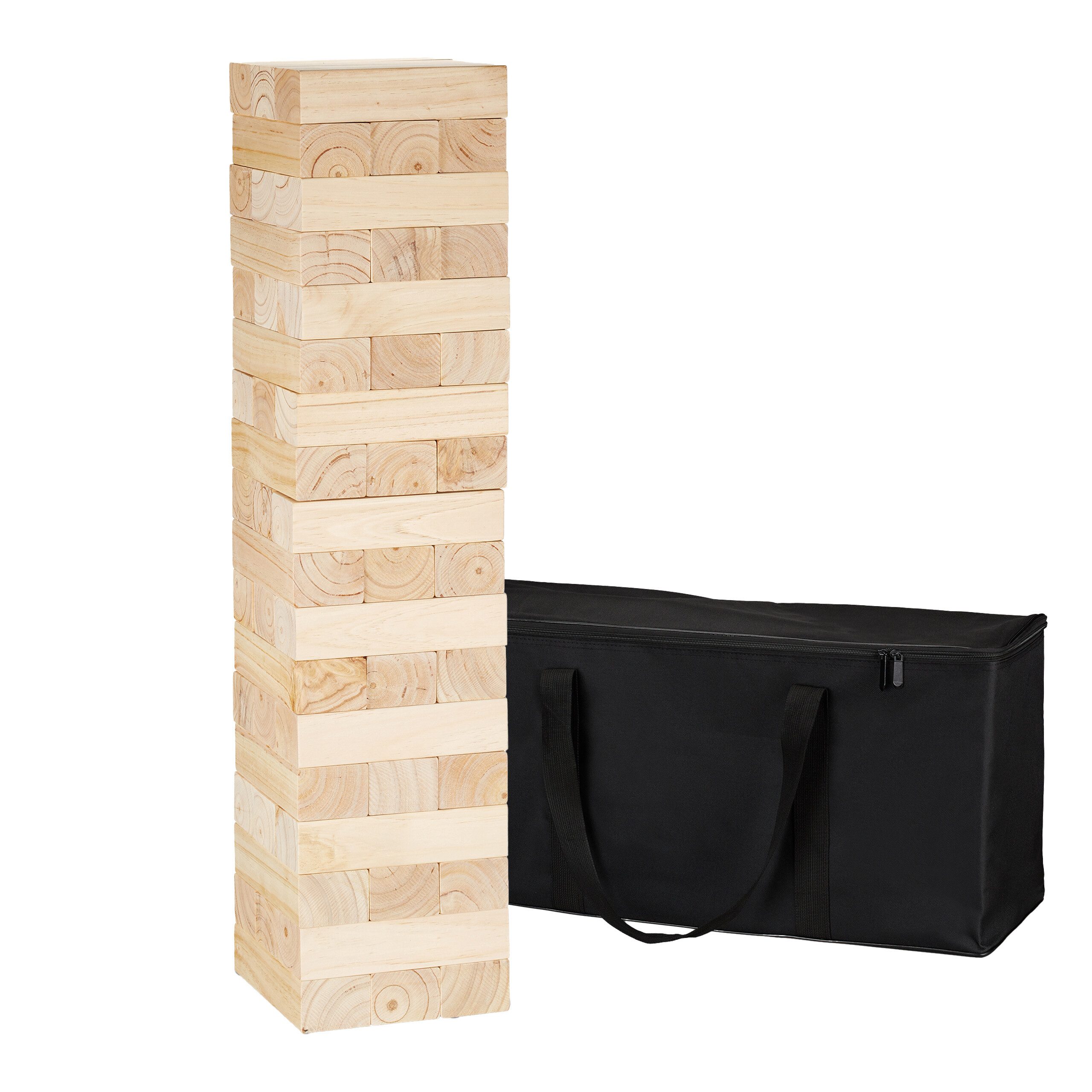relaxdays Stapelspielzeug XXL Wackelturm Holz, (54-tlg)